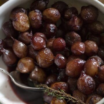 Close up of glazed onions