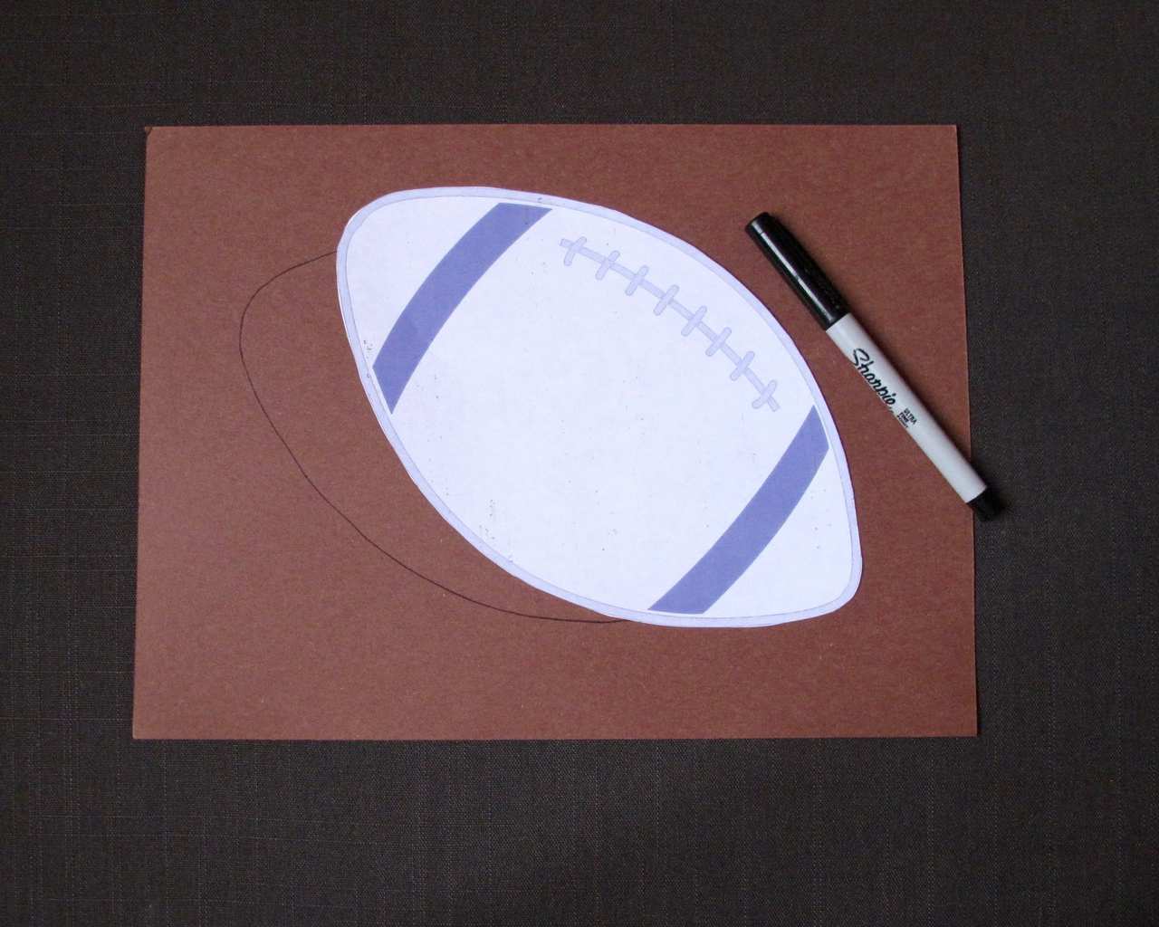Super Bowl Snack Bowls tracing football
