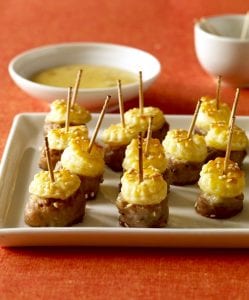 Posh Piggies are my spiffed up version of the classic Pigs in a Blanket snack.