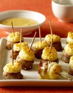 Posh Piggies are my spiffed up version of the classic Pigs in a Blanket snack.