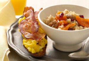 Cracked Wheat Cereal with Bacon and Egg Toasts is a beautiful and simple breakfast for a lovely morning