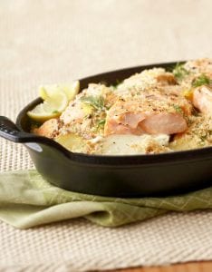 Easy Dinner Potato Salmon Bake is a delicious one dish meal