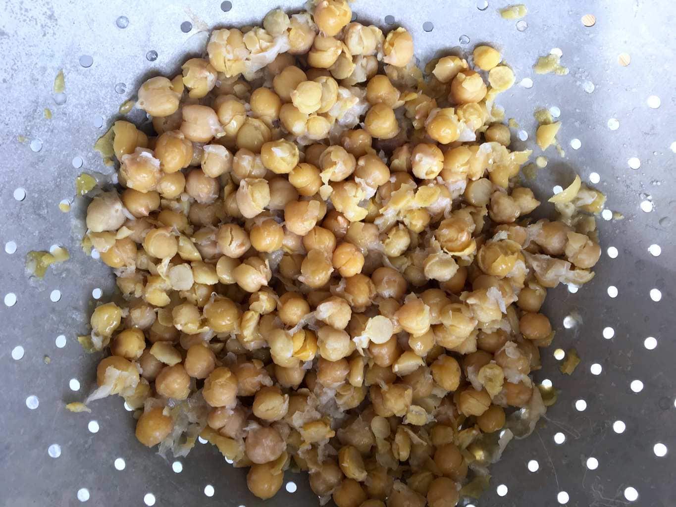 Chick peas in colander.