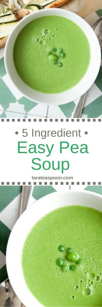 Pinterest image for 5 Ingredient Easy Pea Soup with text
