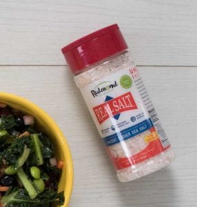 Redmond real salt shaker on table