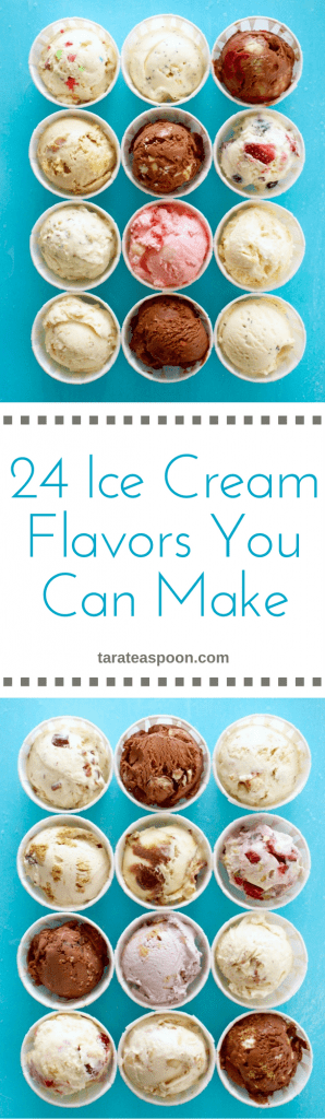 Pinterest image for 24 easy homemade ice cream flavors
