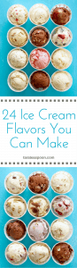 24 easy homemade ice cream flavors with a chocolate and vanilla bases. No churn required just use a KitchenAid.
