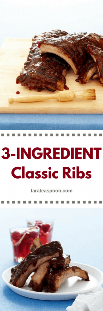 Pinterest image for 3 ingredient classic ribs with text