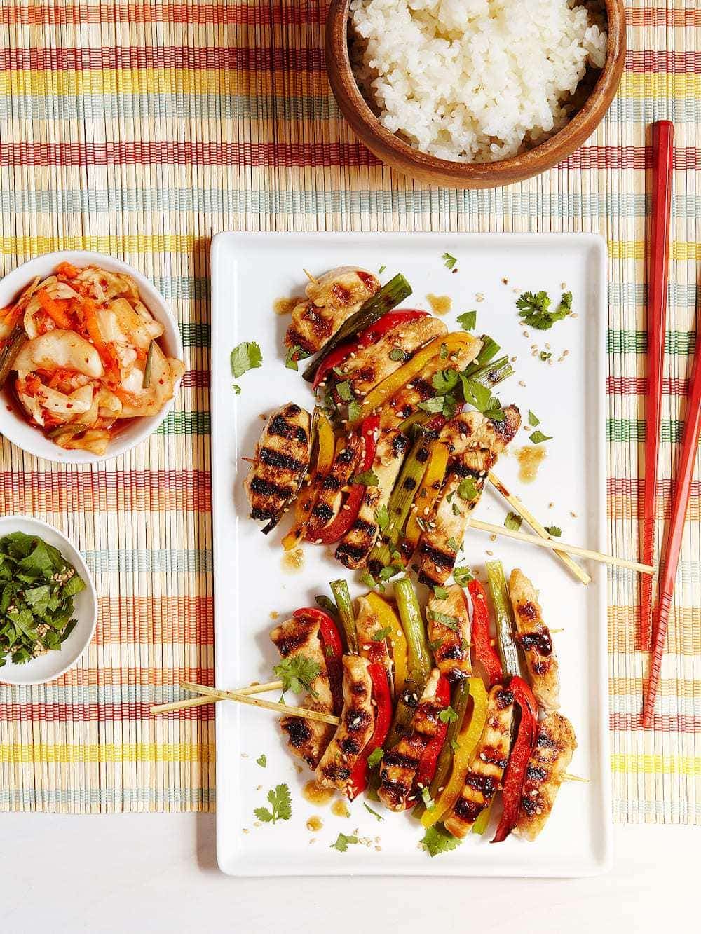 Korean-Inspired BBQ Chicken Skewers - The Defined Dish