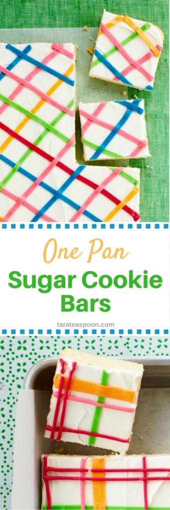 Pinterest image for One Pan Sugar Cookie Bars with text