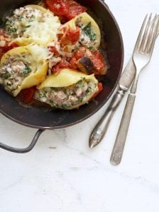 Easy Sausage Stuffed Shells make a meaty, and veggie-packed dinner