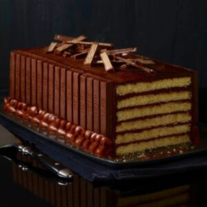 Kit Kat Cake Halloween missing a slice side view