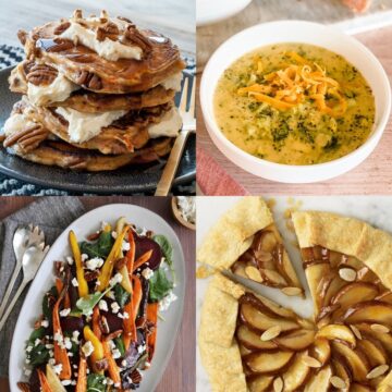 A collage of 4 fall recipes.