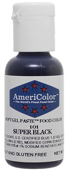 bottle of black food coloring