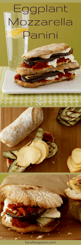 Easy Eggplant and Mozzarella panini pin