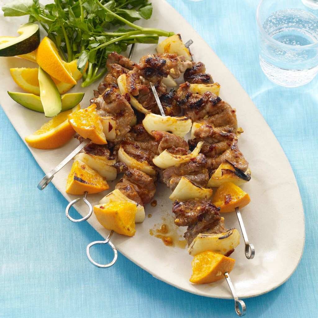 Delicious homemade Orange and Chipotle Kabobs