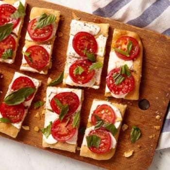 easy caprese focaccia tart recipe image