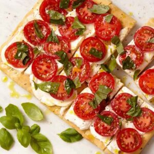 easy caprese focaccia tart recipe image