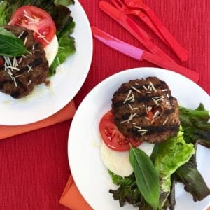 Grilled Italian Bunless Burger patties recipe image