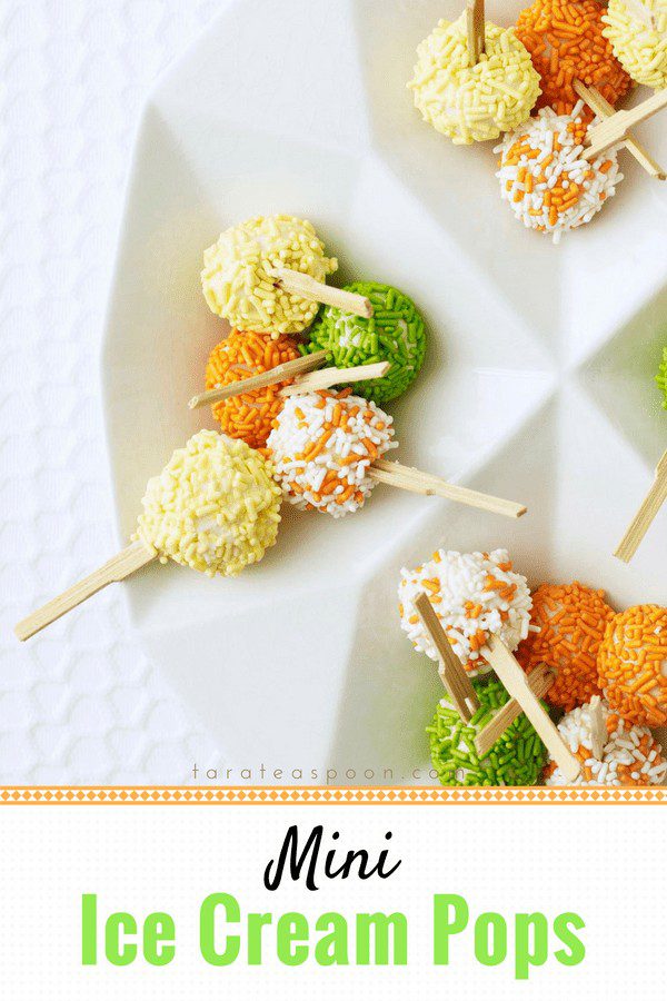 Mini Ice Cream Pops With Sprinkles–No Mold Needed - Tara Teaspoon