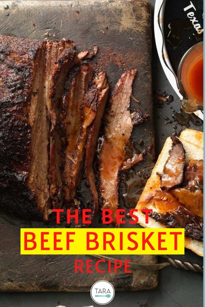 texas beef brisket with spicy sauce pin