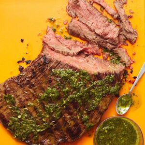 grilled flank steak with herb salsa verde