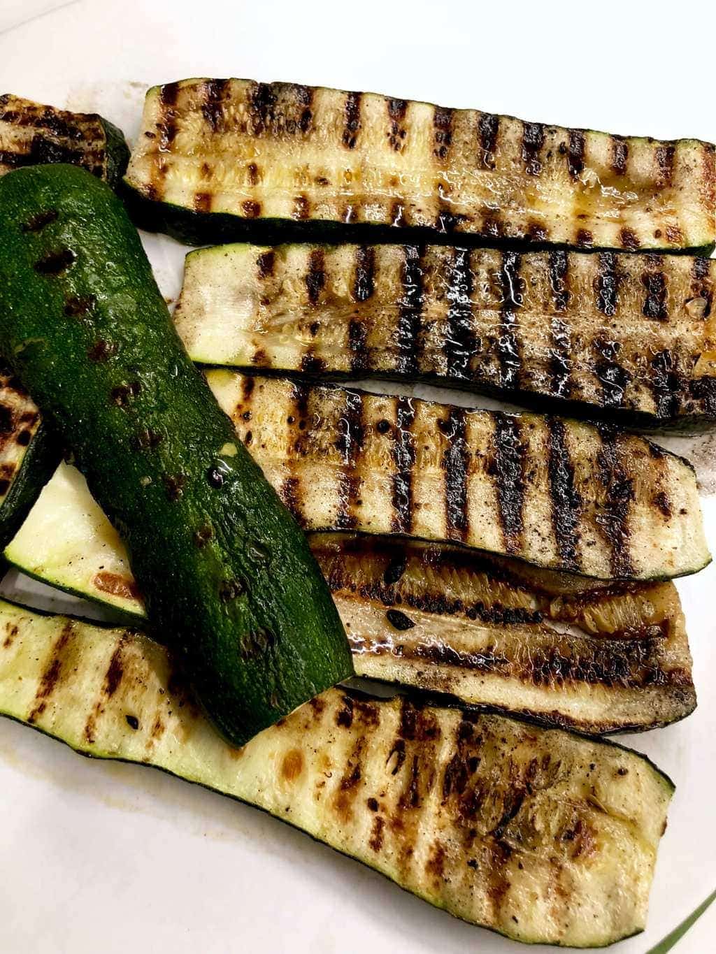grilled zucchini on a plate
