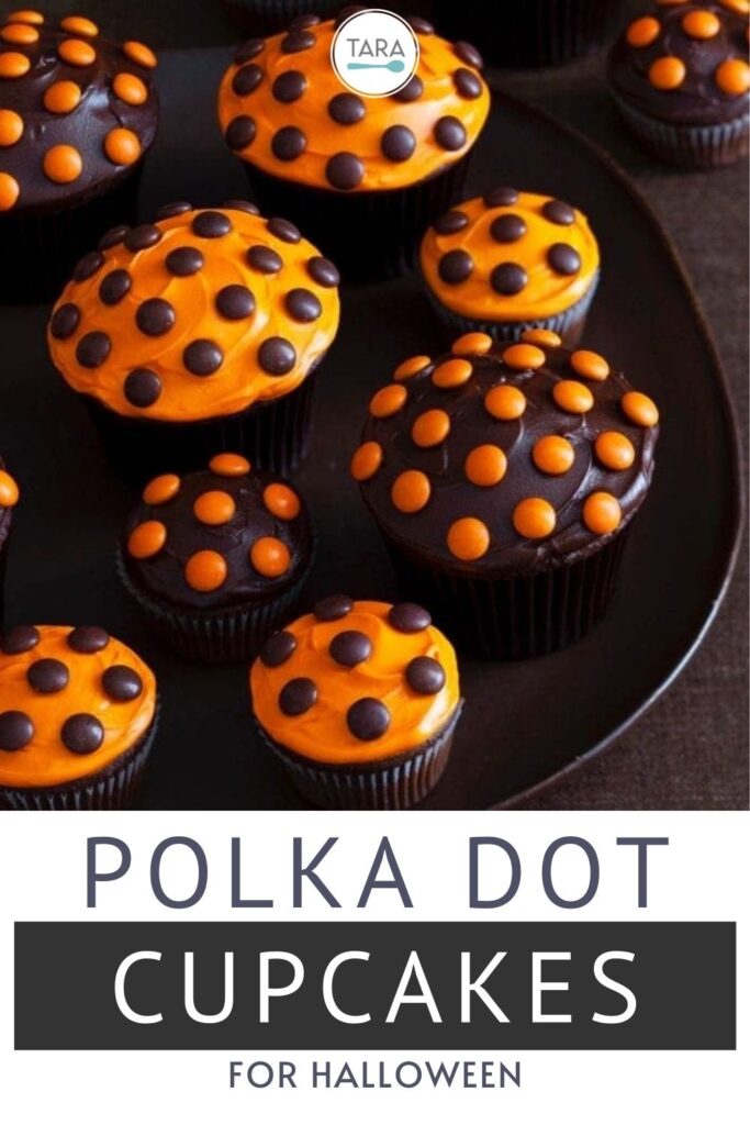 halloween polka dot cupcake pin
