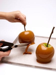 Halloween spiderweb caramel apples trimming caramel