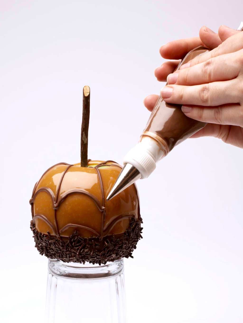 spiderweb caramel apples chocolate spiderweb