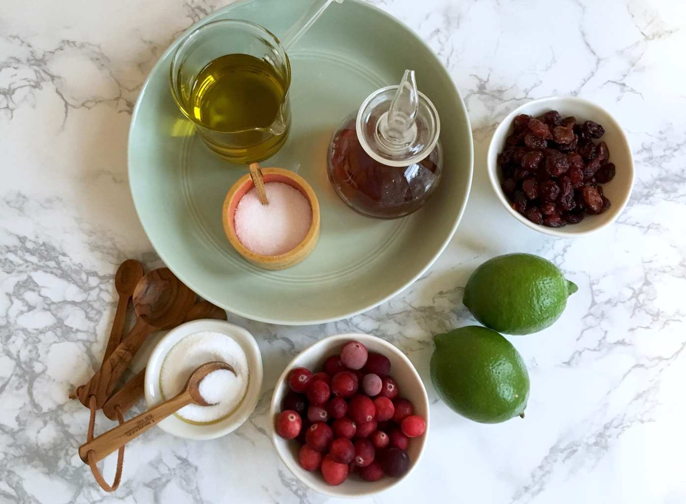 ingredients for cranberry vinaigrette