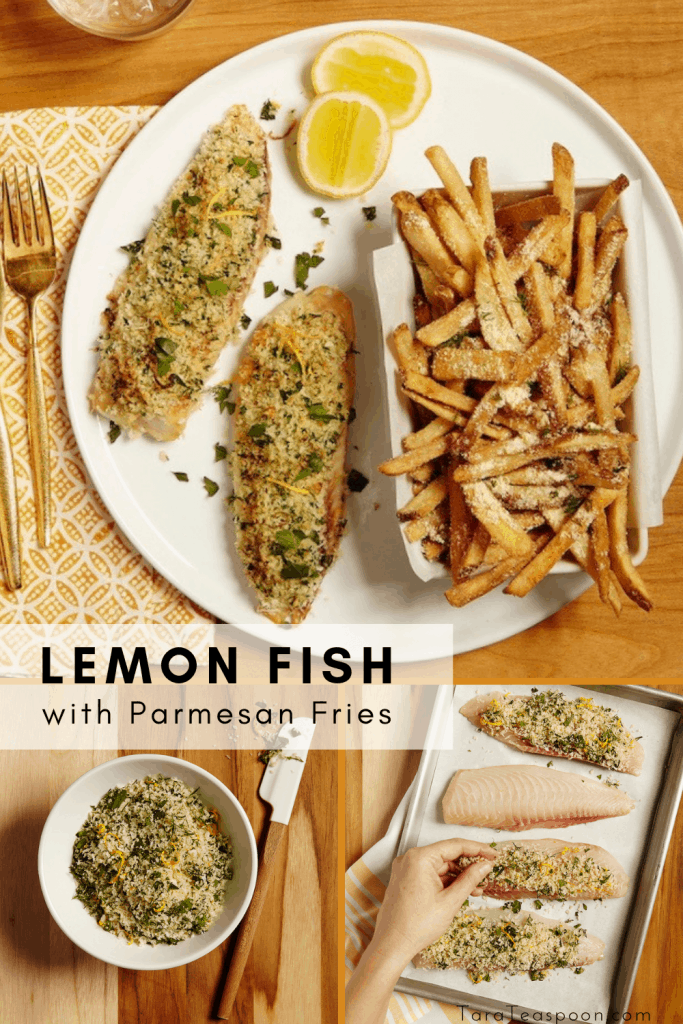 Crispy Lemon Fish Baked with Parmesan Fries - Tara Teaspoon