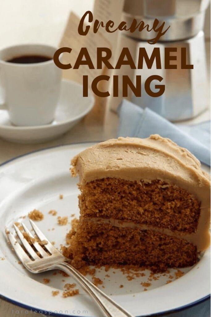 Creamy Caramel Icing Recipe pin