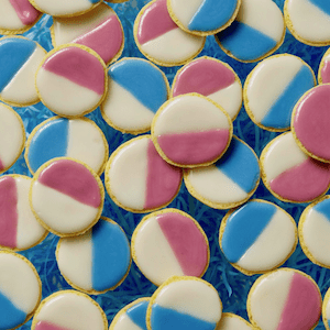 Pastel Black and White cookies for Easter