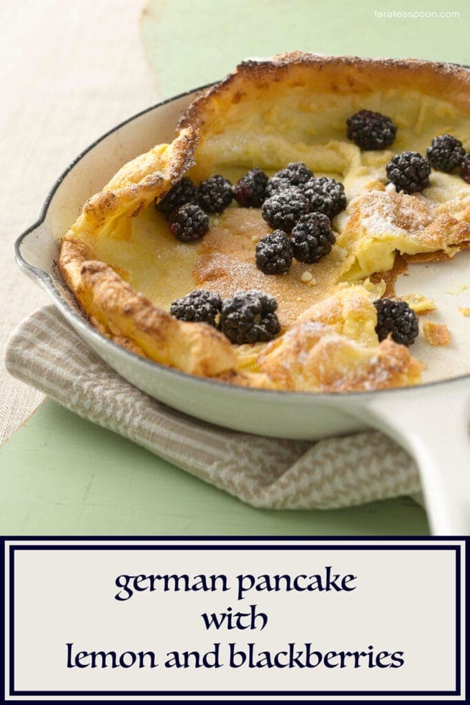 German Pancake in white skillet