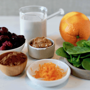 smoothie ingredients on a table
