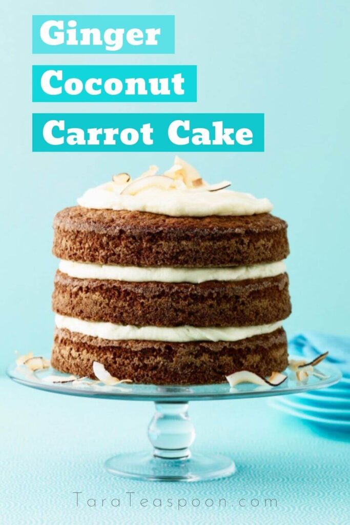 carrot cake with ginger and coconut pin