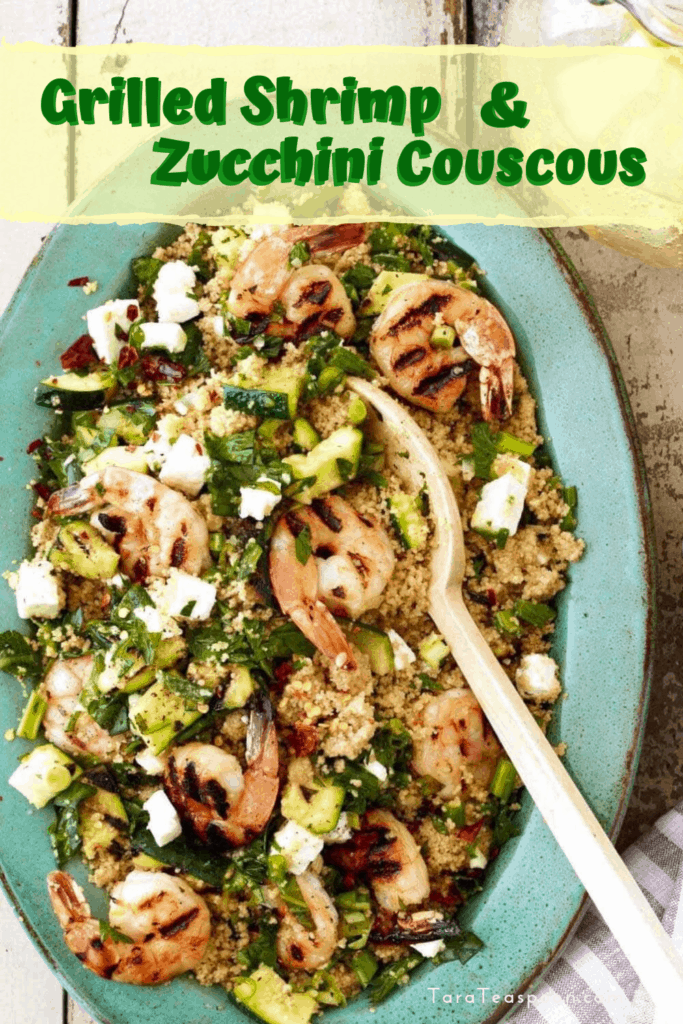 grilled shrimp and zucchini couscous pin