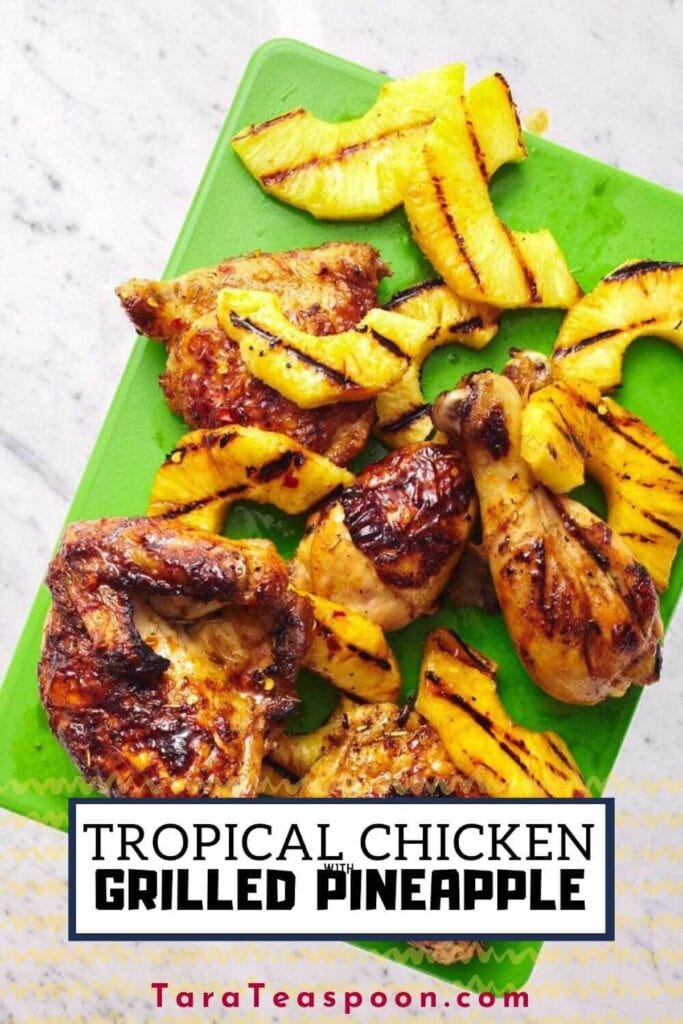 tropical chicken with grilled pineapple pin