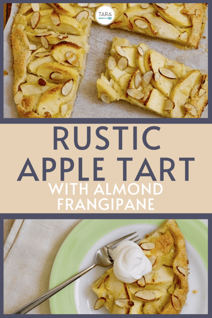 rustic apple tart recipe pin image