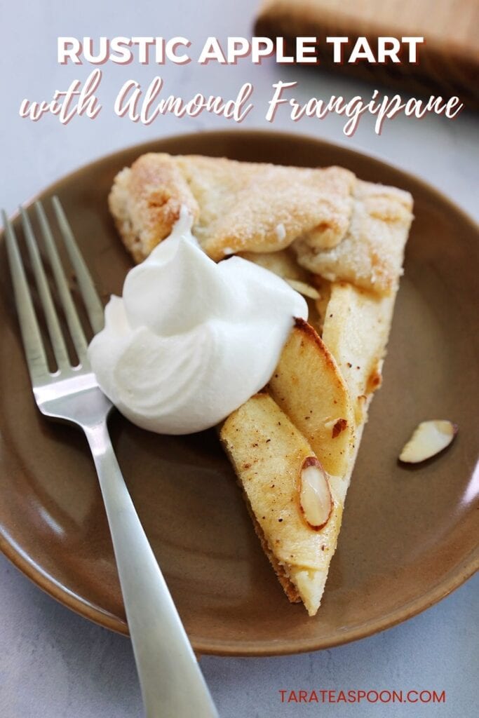 Pinterest graphic for Rustic Apple Tart with Almond Frangipane recipe on Tara Teaspoon.