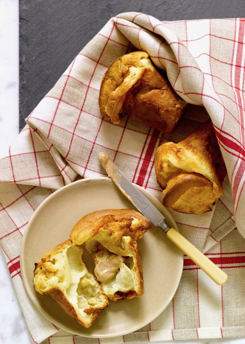 Apple popovers with spiced maple butter