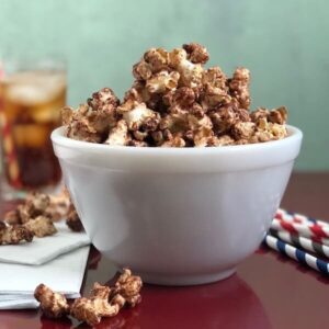 chocolate malt popcorn in a soda shop