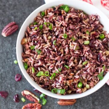 Instant Pot Wild Rice with Dried Cranberries and Pecans