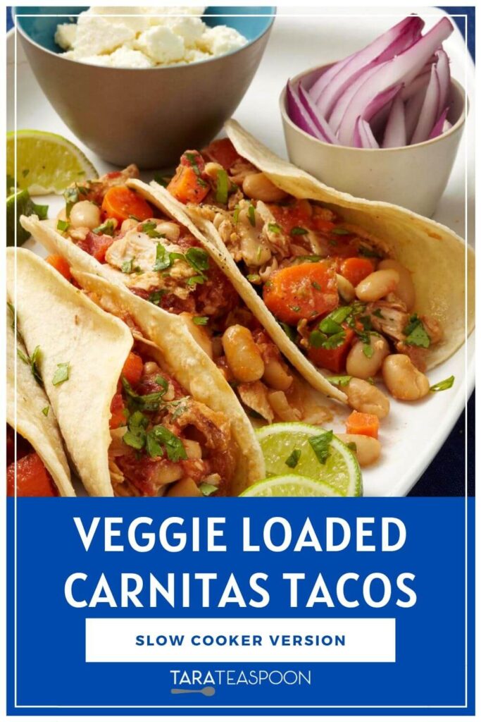 Vegetable Loaded Carnitas Tacos Pinterest Pin
