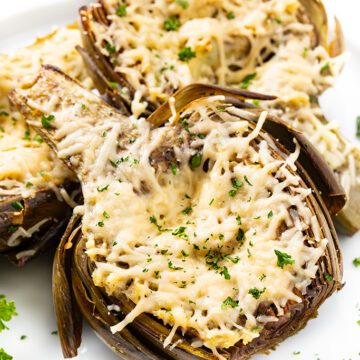 Easy Roasted Artichokes Recipe With Garlic & Parmesan