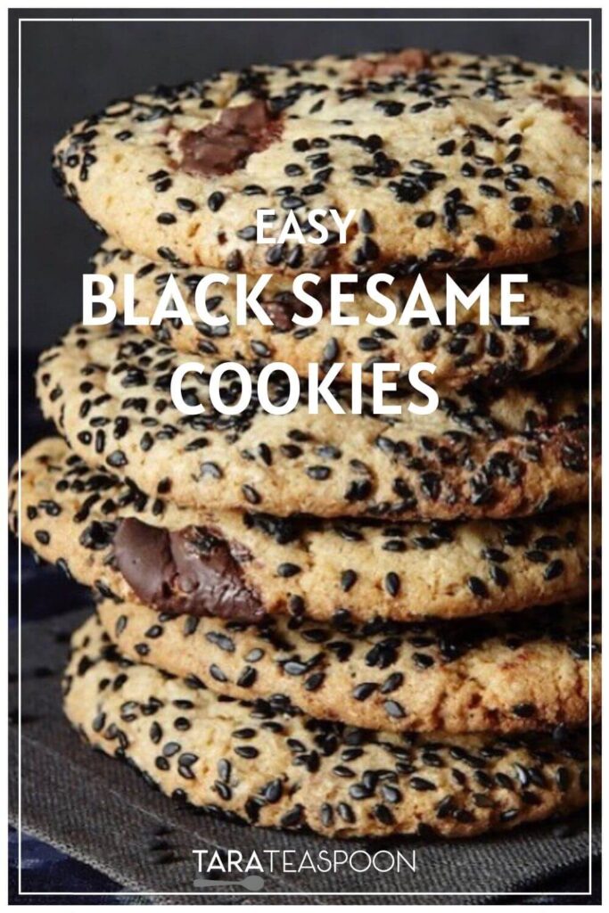 Black Sesame Chocolate Chip Cookies Pinterest Pin