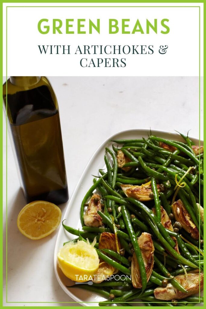 Green Beans with Artichokes and Capers Pinterest Pin