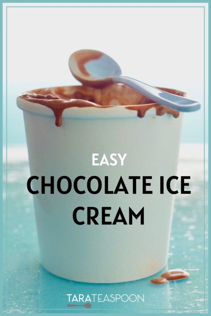 Pint of Chocolate Ice Cream with spoon Pinterest Pin