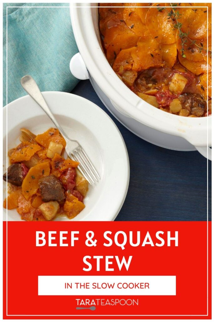 Slowcooker beef and squash stew pinterest pin